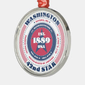 Washington 42e staat kerstversiering metalen ornament (Links)
