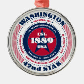 Washington 42e staat kerstversiering metalen ornament (Voorkant)