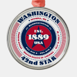 Washington 42e staat kerstversiering metalen ornament