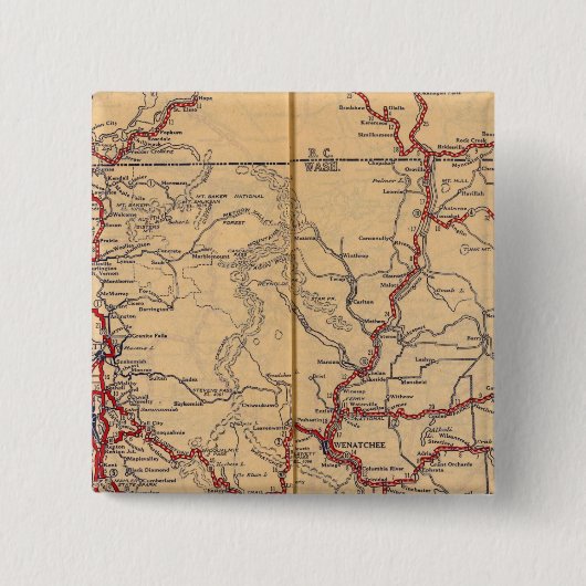 Washington 6 vierkante button 5,1 cm (Voorkant)