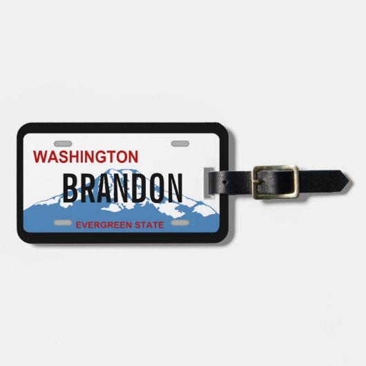 Washington aangepaste kenteken bagagelabel (Voorkant horizontaal)