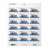 Washington aangepaste licentie bord adresetiketten etiket (Full Sheet)