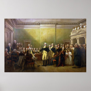 Washington Aftreden van de Commissie John Trumbull Poster