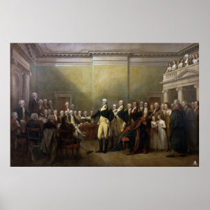 Washington Aftreden van de Commissie John Trumbull Poster