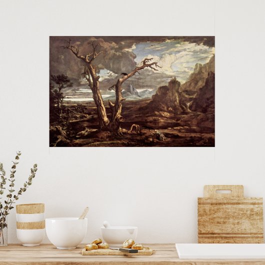 Washington Allston Elijah Fed van de Ravens Poster (Keuken)