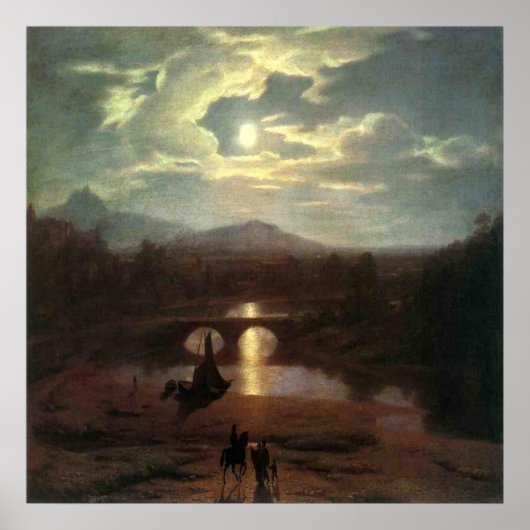 Washington Allston / Moonlit Landscape, 1809 Poster (Voorkant)