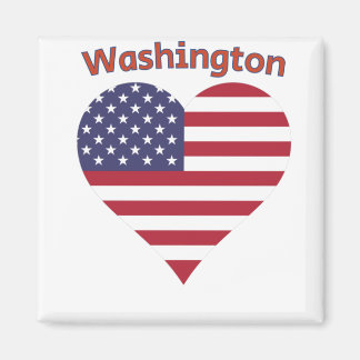 Washington American Flag Heart Magneet