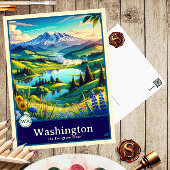 Washington | Anime Style Cel Shaded Briefkaart