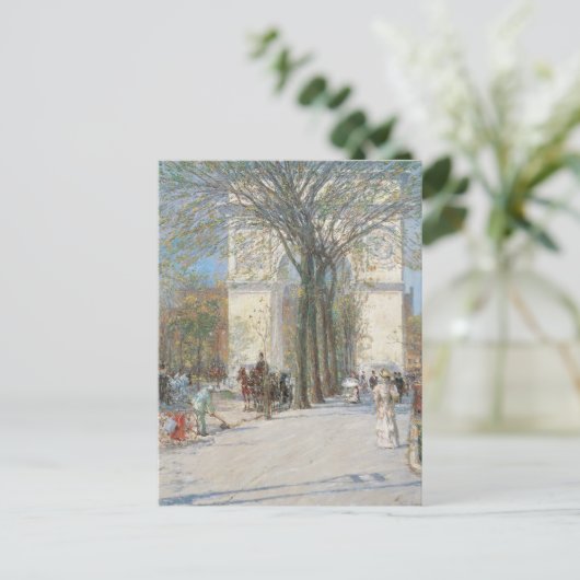 Washington Arch, lente van Frederick Childe Hassam Briefkaart (Staand voorkant)