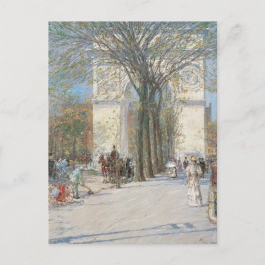 Washington Arch, lente van Frederick Childe Hassam Briefkaart (Voorkant)