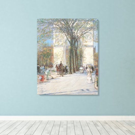 Washington Arch, lente van Frederick Childe Hassam Canvas Afdruk (Insitu (Houten vloer))
