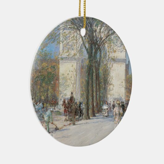 Washington Arch, lente van Frederick Childe Hassam Keramisch Ornament (Rechts)