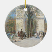 Washington Arch, lente van Frederick Childe Hassam Keramisch Ornament (Achterkant)