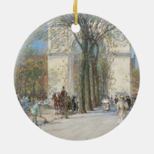 Washington Arch, lente van Frederick Childe Hassam Keramisch Ornament
