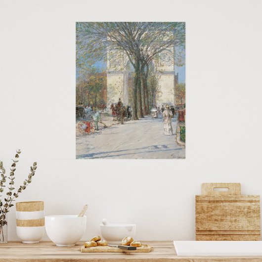 Washington Arch, lente van Frederick Childe Hassam Poster (Keuken)