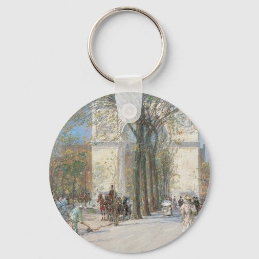 Washington Arch, lente van Frederick Childe Hassam Sleutelhanger (Voorkant)