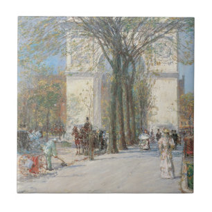 Washington Arch, lente van Frederick Childe Hassam Tegeltje