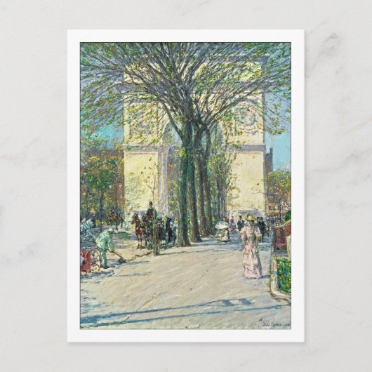 Washington Arch New York door Childe Hassam Briefkaart (Voorkant)