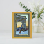 Washington Arch op Winter Twilight Briefkaart (Staand voorkant)