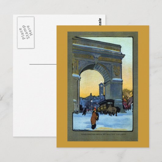 Washington Arch op Winter Twilight Briefkaart (Voorkant / Achterkant)