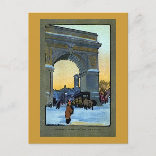 Washington Arch op Winter Twilight Briefkaart (Voorkant)