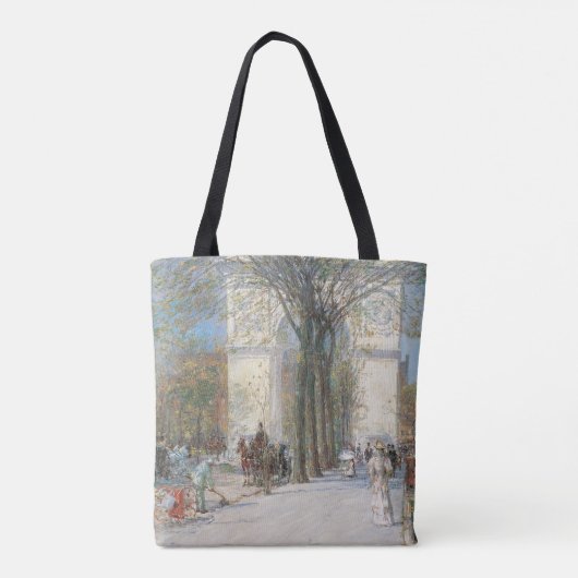 Washington Arch, Spring by Frederick Childe Hassam Tote Bag (Achterkant)