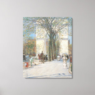 Washington Arch, Spring door Frederick Childe Hass Canvas Afdruk