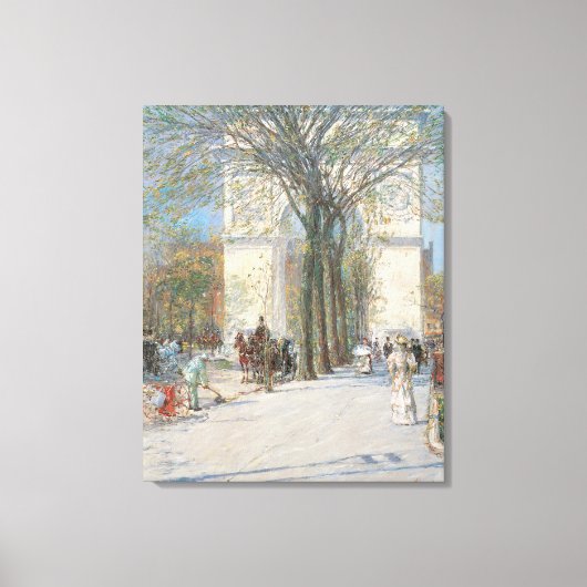 Washington Arch, Spring door Frederick Childe Hass Canvas Afdruk (Voorkant)