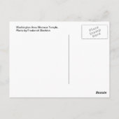 Washington Area Mormon Temple Briefkaart (Achterkant)