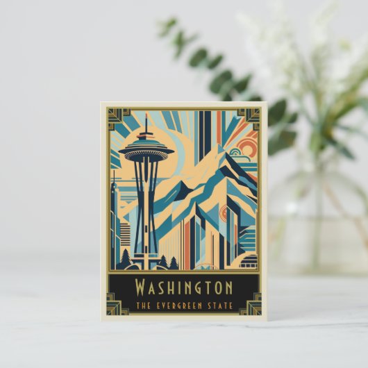 Washington | Art. Deco Briefkaart (Staand voorkant)