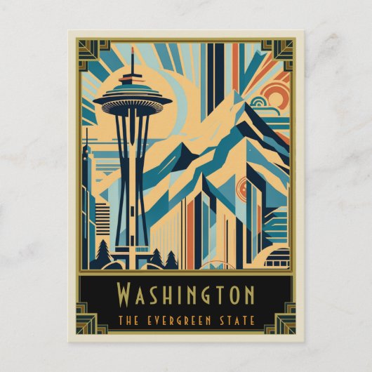 Washington | Art. Deco Briefkaart (Voorkant)
