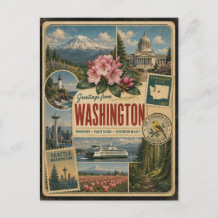 Washington Authentieke Vintage Stijl Ansichtkaart Briefkaart
