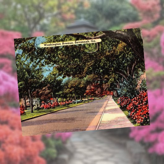 Washington Avenue Savannah GA historisch Briefkaart