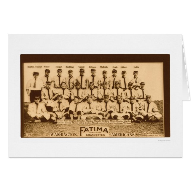 Washington Baseball Team 1913 (Voorkant Horizontaal)