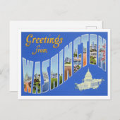 Washington  Big Letters Briefkaart (Voorkant / Achterkant)