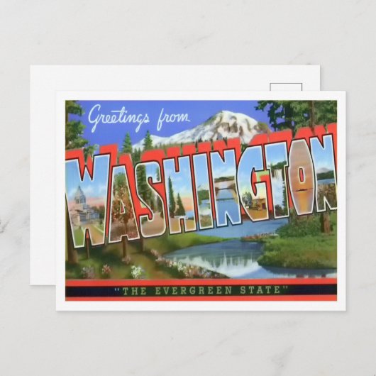 Washington Big Letters Briefkaart (Voorkant / Achterkant)