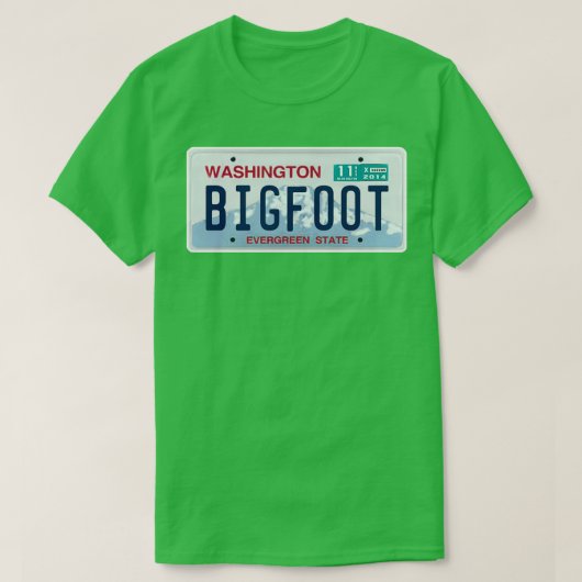 Washington Bigfoot License Bord T-shirt (Design voorkant)