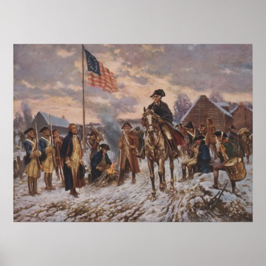 Washington bij Valley Forge door Edward Percy Mora Poster (Voorkant)