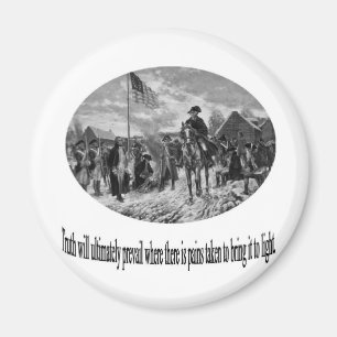 Washington bij Valley Forge met Quote Magneet