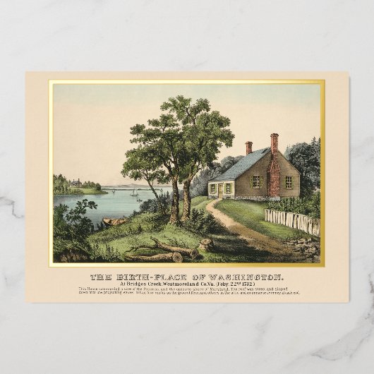 Washington Birthplace Gold Foil kaart (Voorkant)