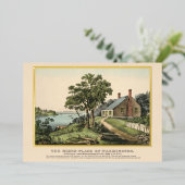 Washington Birthplace Gold Foil kaart (Staand Voorkant)