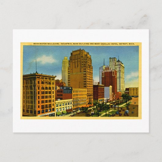 Washington Boulevard, Detroit, Michigan Briefkaart (Voorkant)