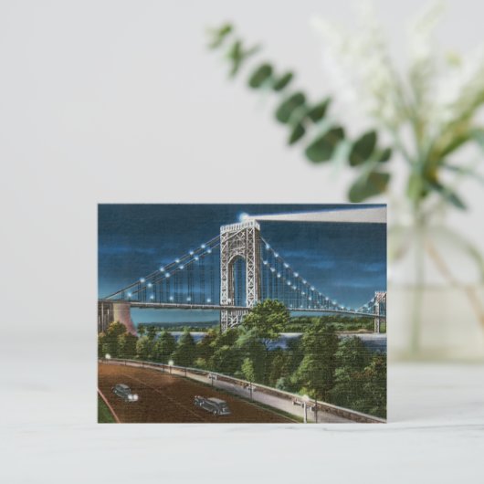 Washington Bridge en Hudson River Briefkaart (Staand voorkant)