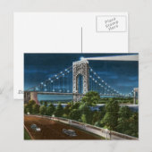 Washington Bridge en Hudson River Briefkaart (Voorkant / Achterkant)