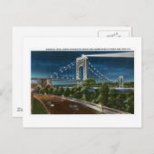 Washington Bridge Hudson River, New York City Briefkaart (Voorkant / Achterkant)