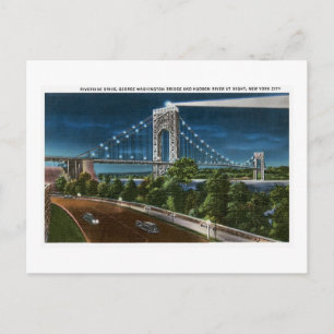 Washington Bridge Hudson River, New York City Briefkaart