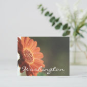 Washington Briefkaart Oranje Sjabloon Bloem (Staand voorkant)