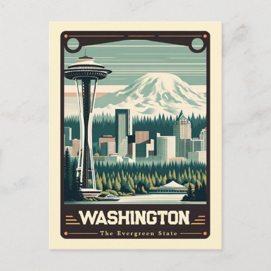 Washington |  Briefkaart van patriottische geest (Voorkant)