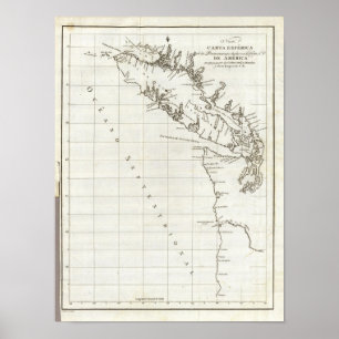 Washington, British Columbia, kaart van Vancouver Poster