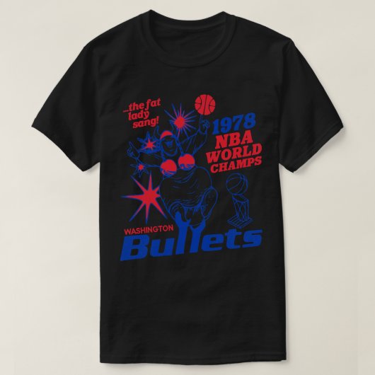 Washington Bullets 1978 wereldkampioen T-shirt (Design voorkant)